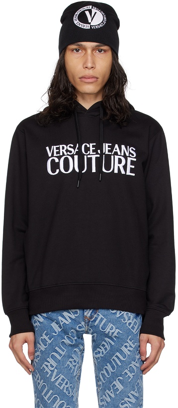 Photo: Versace Jeans Couture Black Embroidered Hoodie