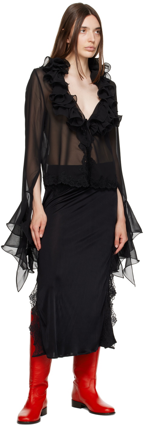 VAILLANT Black FrouFrou Blouse