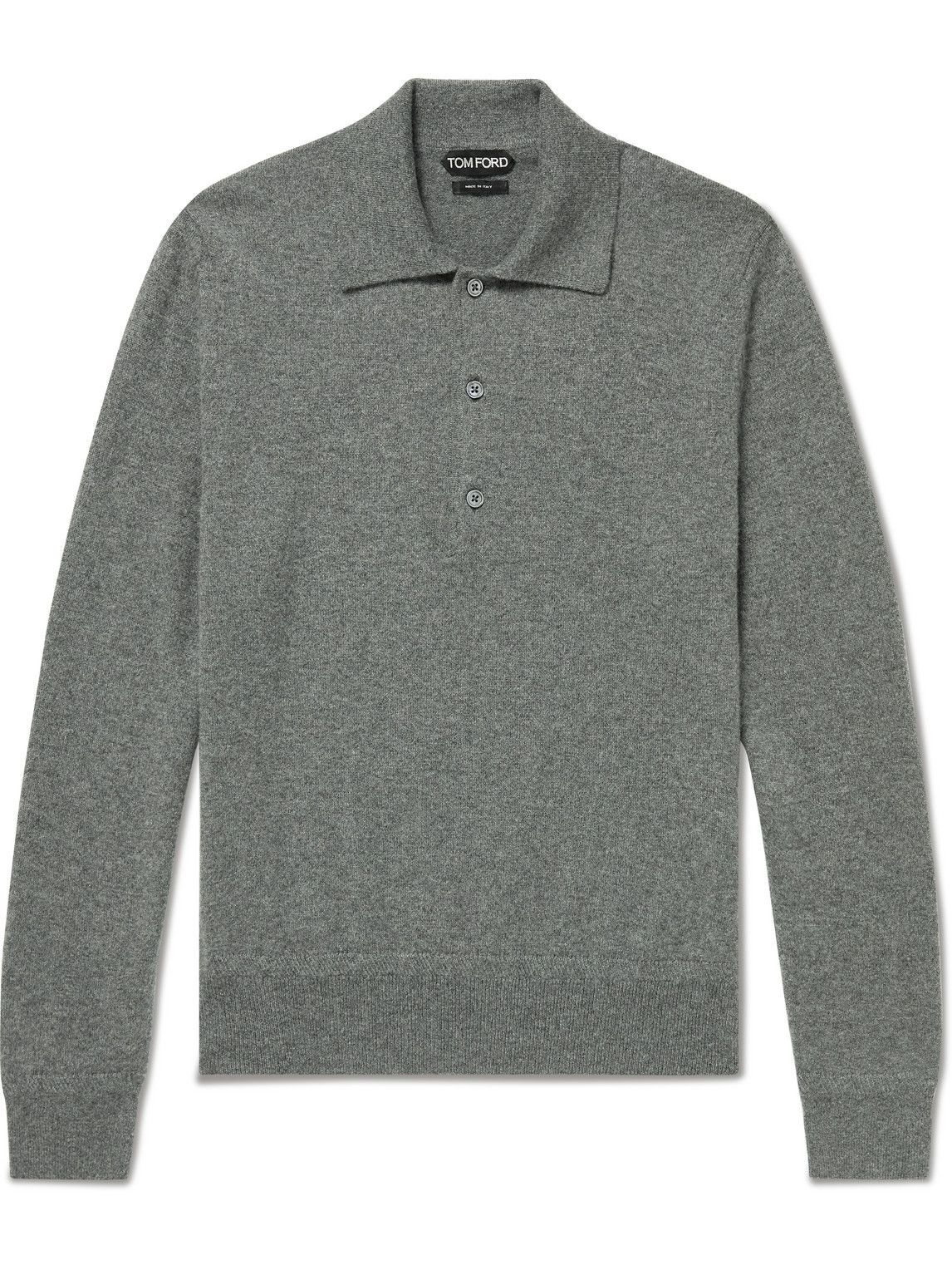 TOM FORD - Cashmere Polo Shirt - Gray TOM FORD