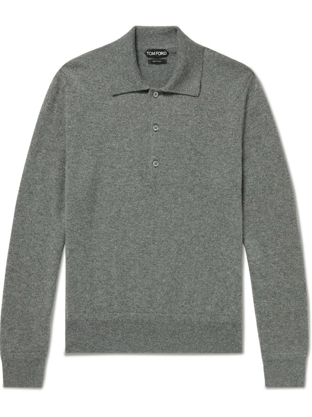 Photo: TOM FORD - Cashmere Polo Shirt - Gray