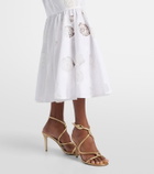 Self-Portrait Halterneck linen and cotton midi dress