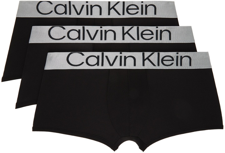 Photo: Calvin Klein Underwear Three-Pack Black Reconsidered Steel Micro Boxers