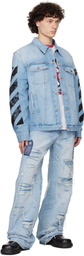 Off-White Blue Fresco Diag Arrow Skate Denim Jacket