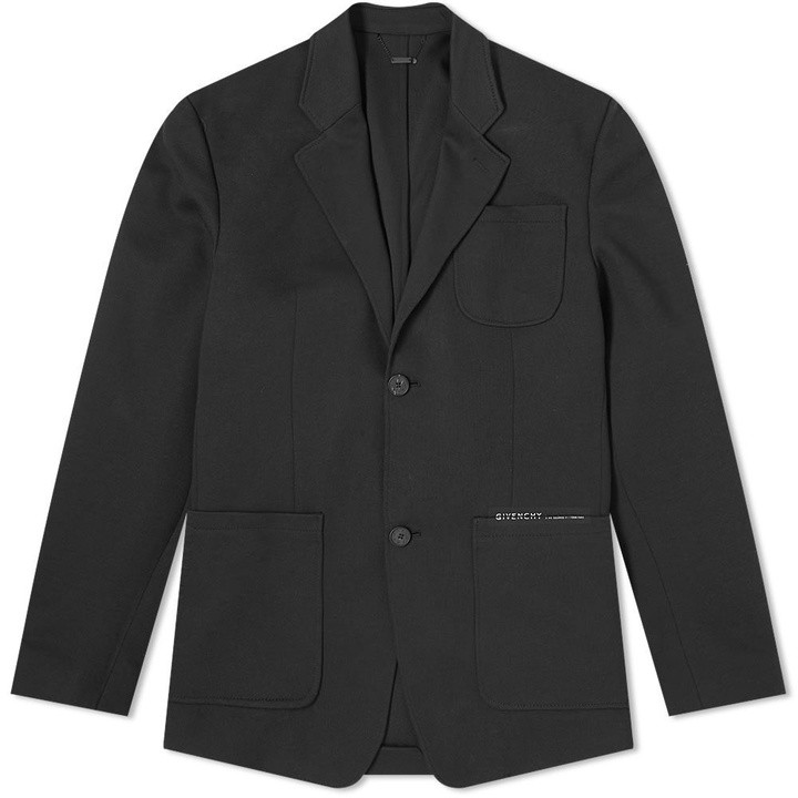 Photo: Givenchy Split Logo Jersey Blazer