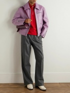 Jil Sander - Pebble-Grain Leather Jacket - Purple
