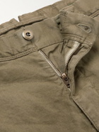 Incotex - Tapered Linen and Cotton-Blend Drill Cargo Trousers - Green