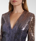 Elie Saab Ombré sequined belted gown