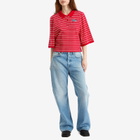 Martine Rose Women's Polo T-Shirt in Red/White Stripe