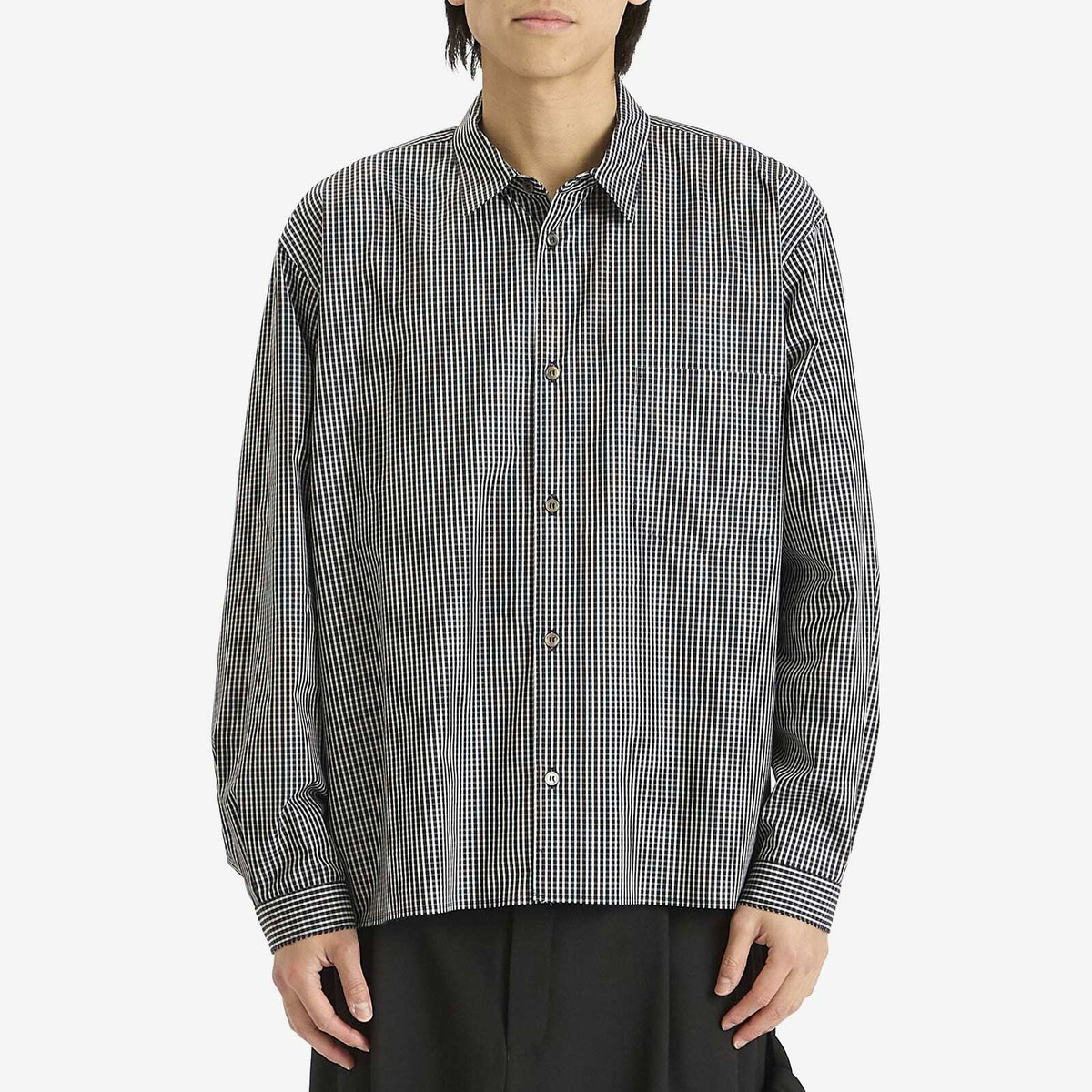 Comme des Garçons Men's Gingham Check Shirt in Black Comme des