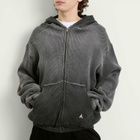 ROA Men's Bee Sun Faded Waffle Zip Up Hoodie in Black