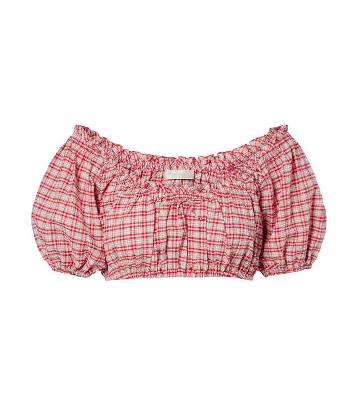 Photo: Faithfull Murcia checked cotton crop top