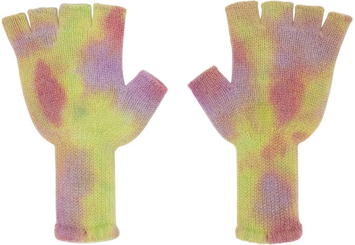 Photo: The Elder Statesman Multicolor Dazed Fingerless Gloves