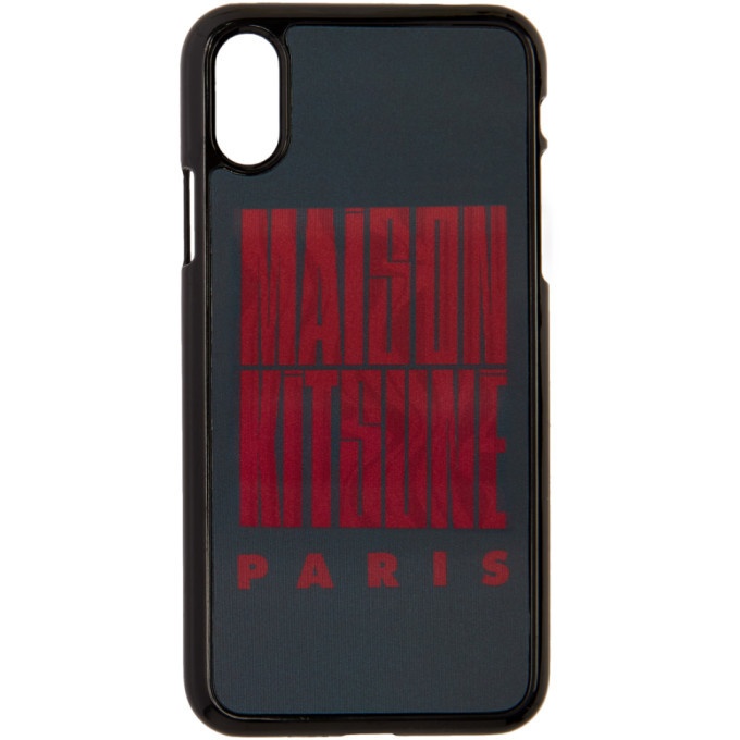 Photo: Maison Kitsune Black Holo Wavy MK iPhone X Case