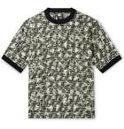 Fendi - Contrast-Tipped Logo-Print Woven T-Shirt - Green