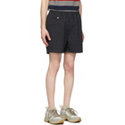 BEAMS PLUS Black and Grey Shadow Check Shorts