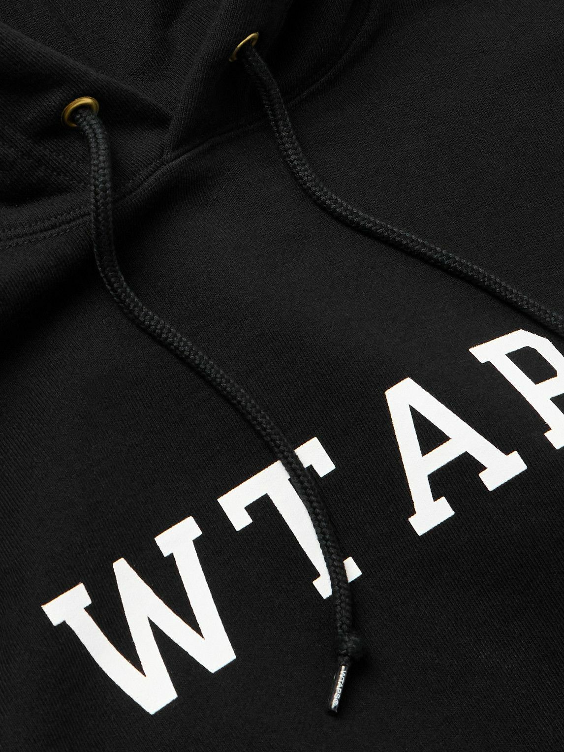 WTAPS - Academy Logo-Print Appliquéd Cotton-Jersey Hoodie - Black