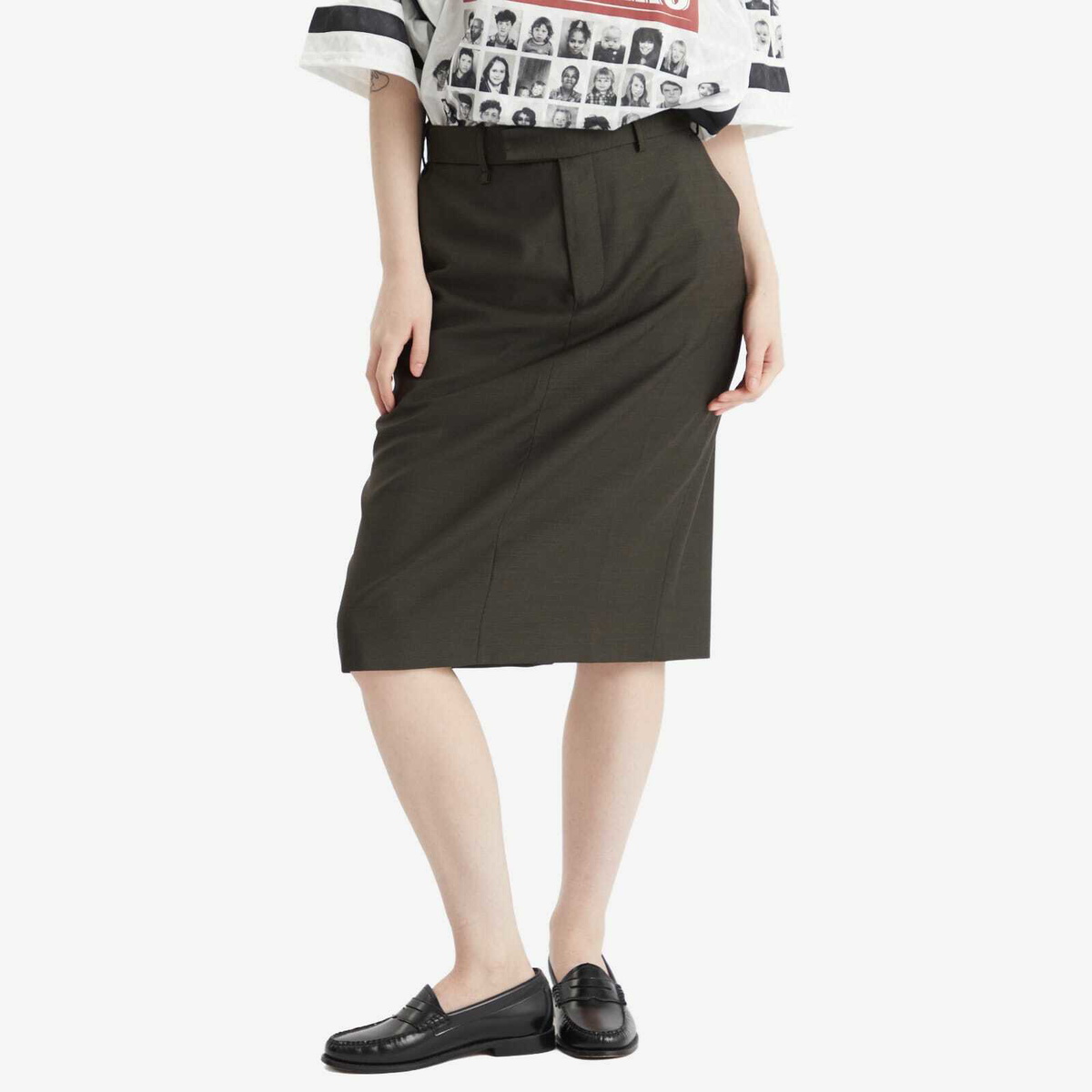 Martine Rose Women's Midi Skirt in Green