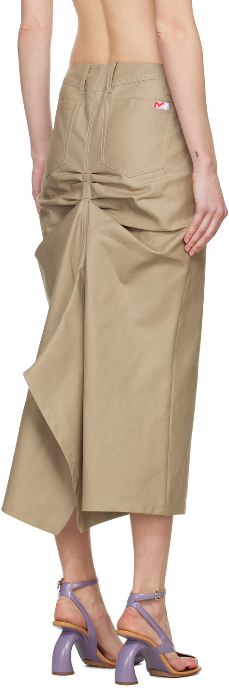 Meryll Rogge Tan No Waistband Midi Skirt