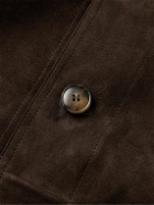 Canali - Leather-Trimmed Suede Chore Jacket - Brown