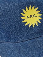 A.P.C. - Eden Vacances Logo-Print Denim Baseball Cap - Blue