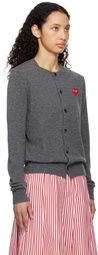 COMME des GARÇONS PLAY Gray Round Neck Cardigan