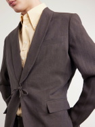 A Kind Of Guise - Shinji Shawl-Collar Linen Suit Jacket - Brown