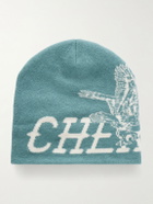 Cherry Los Angeles - Flying Cherry Skull Logo-Intarsia Wool and Cashmere--Blend Beanie