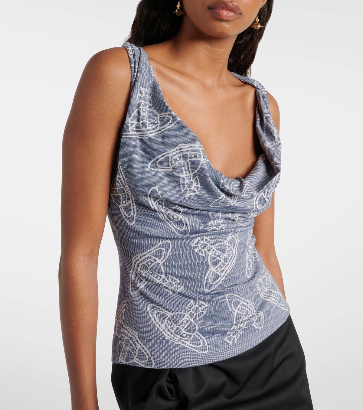 Tシャツ・カットソー VIVIENNE WESTWOOD TOP SMANICATO ANNA IN JERSEY STAMPATO Vivienne Westwood Anna printed cotton top Vivienne Westwood