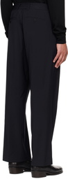 LE17SEPTEMBRE Navy Wool Belted Trousers