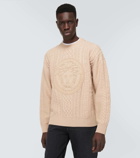 Versace Medusa embroidered virgin wool sweater