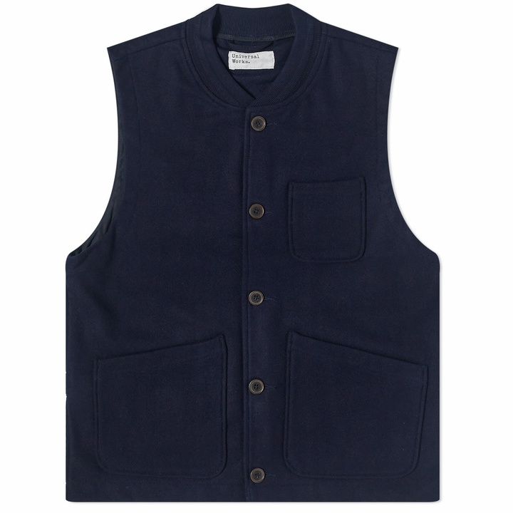 Photo: Universal Works Men's Mowbray Chore Waistcoat in Navy