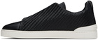 ZEGNA Black Triple Stitch Sneakers