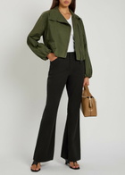 Vince Flared-leg Stretch-cotton Trousers Black