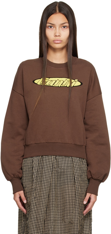 Photo: GANNI Brown Artwork Sweatshirt