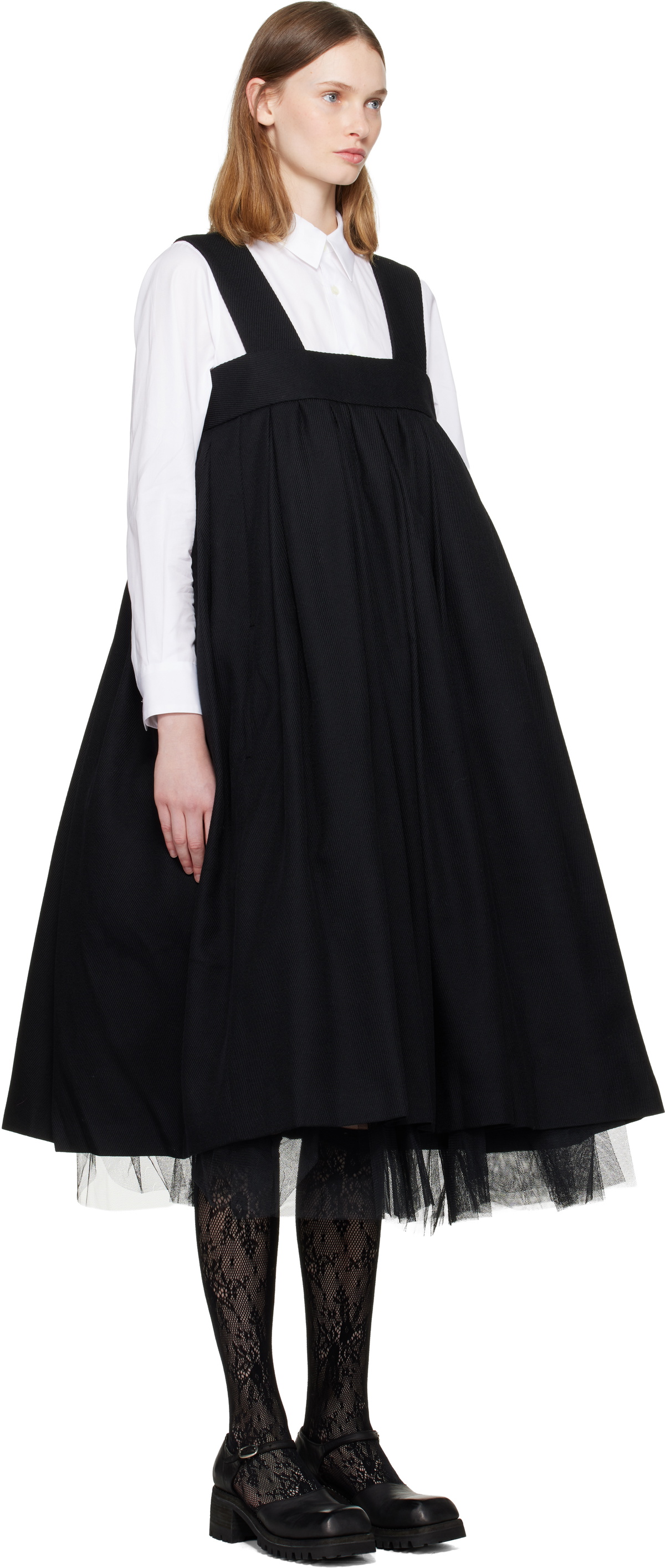 Comme des Garçons Comme des Garçons Black Wool Midi Dress
