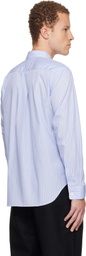Comme des Garçons Homme Deux Blue Cotton Stripe Rose Front Shirt