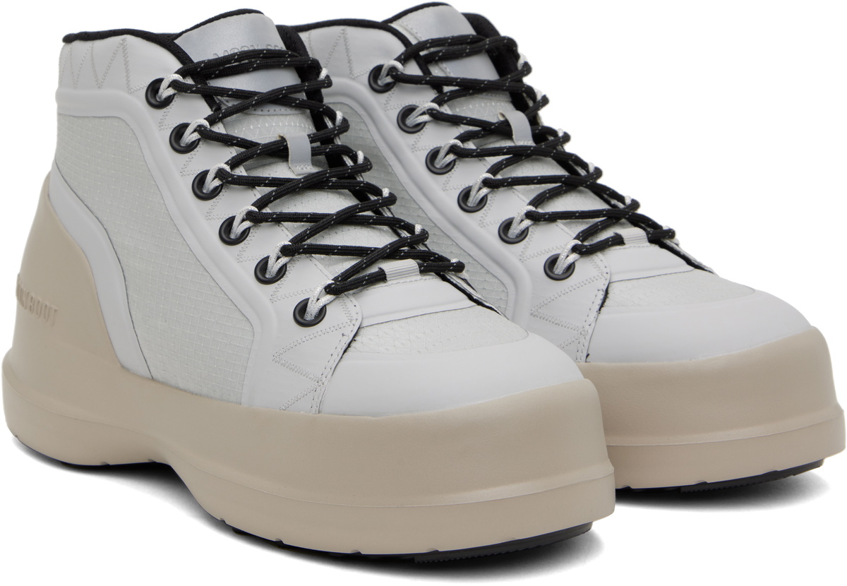 Moon Boot Gray Luna Trek Mid Nylon Boots Moon Boot