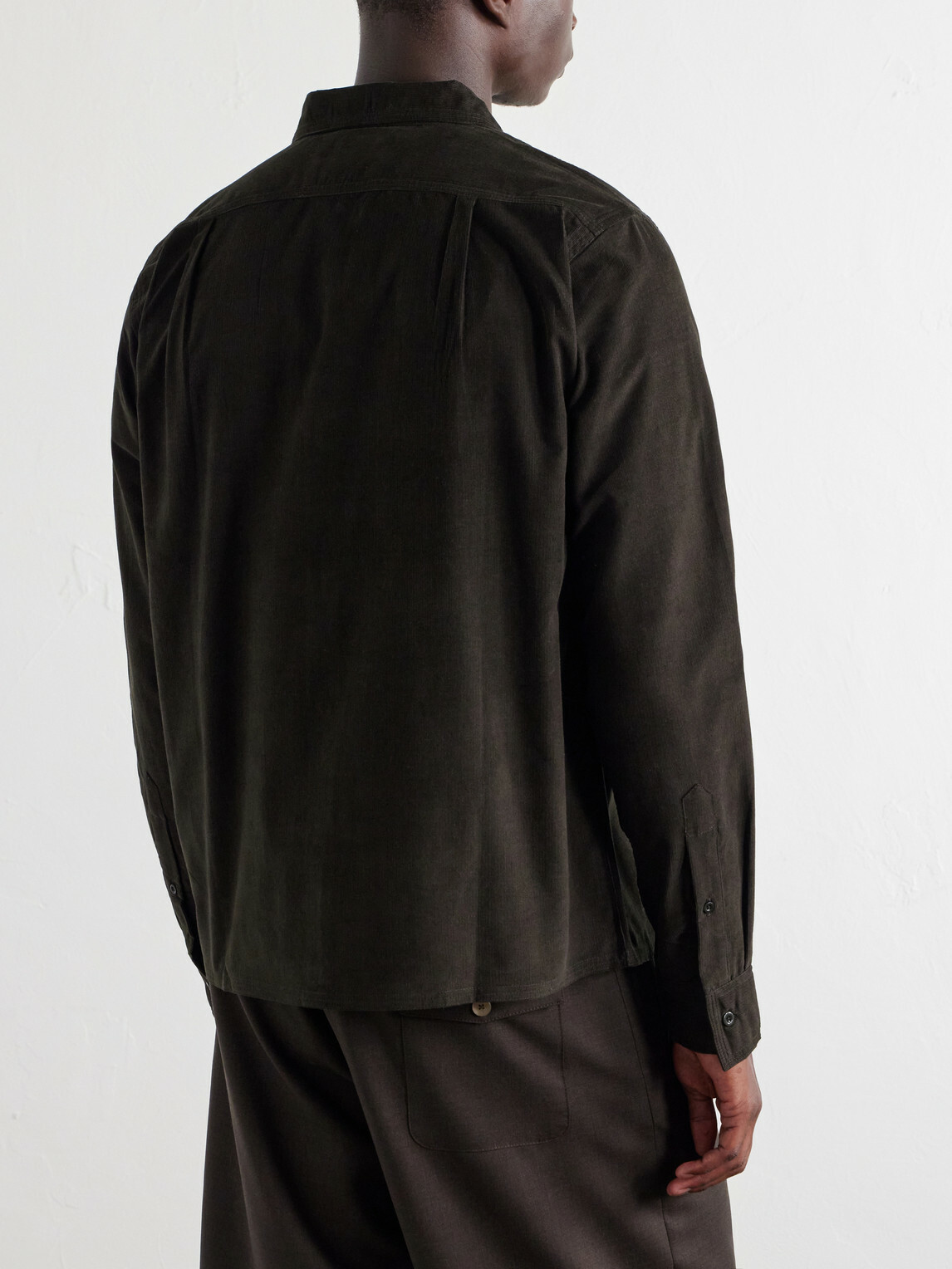 Kardo - Chintan Embroidered Cotton-Corduroy Shirt - Green