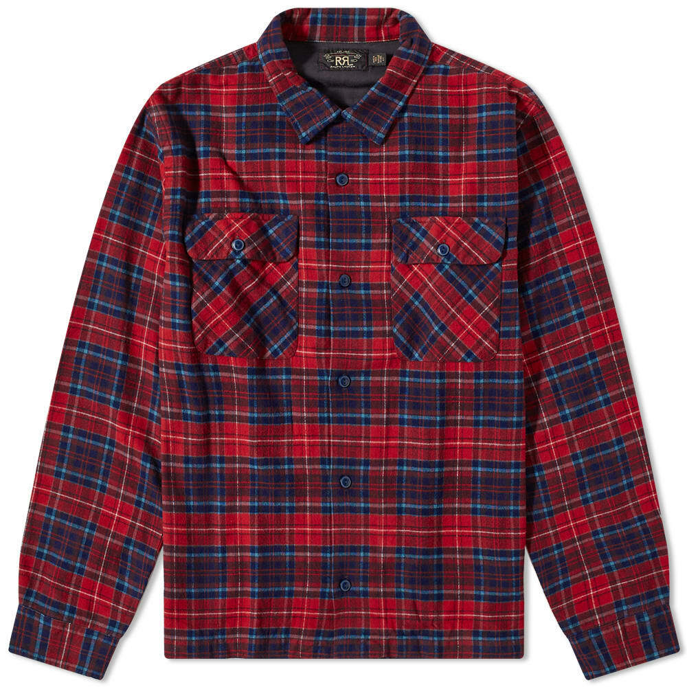 RRL Men's Carter Camp Check Shirt in Red RRL