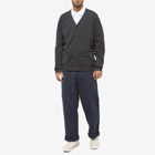 Beams Plus Men's 7G Elbow Patch Cardigan in Charcoal