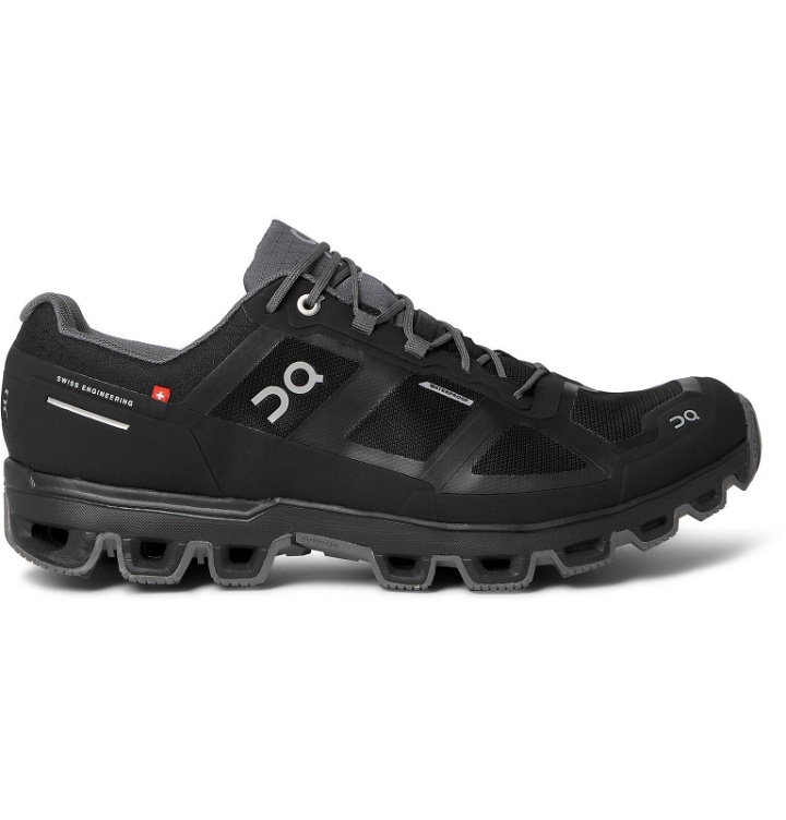 Photo: On - Cloudventure Rubber-Trimmed Mesh and Shell Trail Running Sneakers - Black