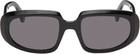 LOEWE Black Mini Anagram Steps Rectangle Sunglasses