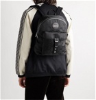 GUCCI - Leather-Trimmed Monogrammed ECONYL Backpack - Black