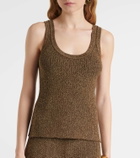 Tom Ford Ribbed-knit lamé tank top