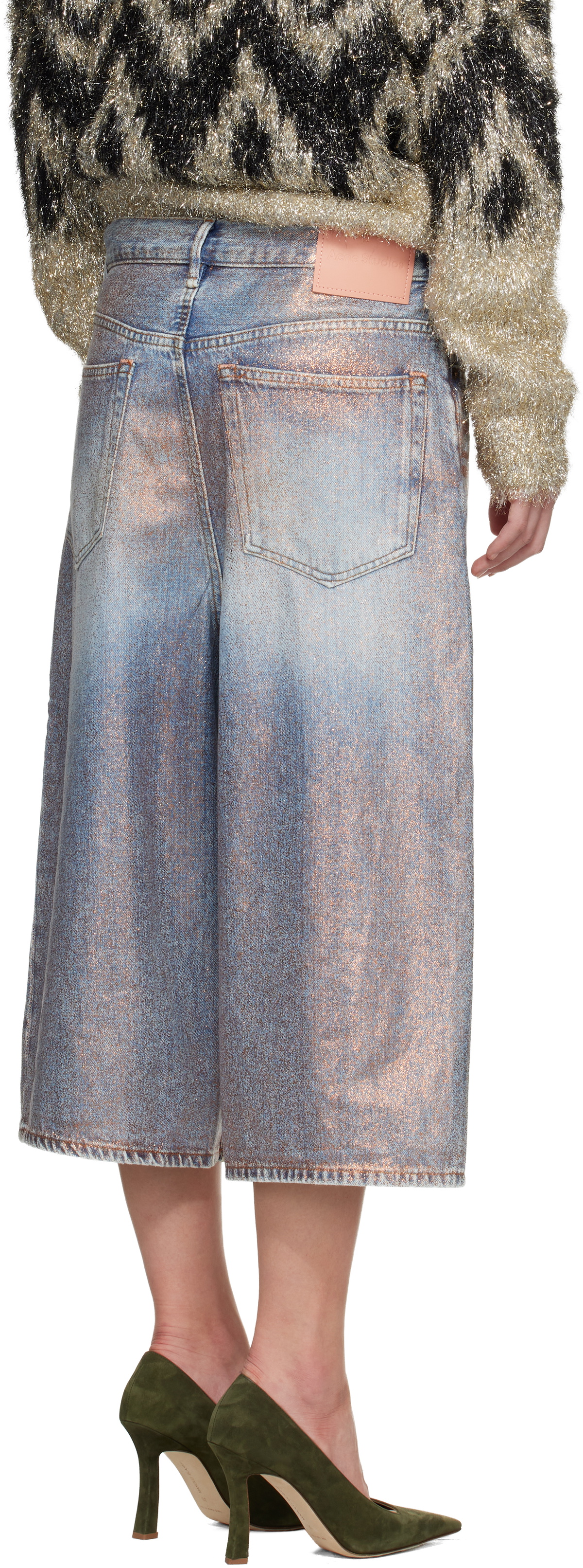 Acne Studios Blue Glitter Dawn Denim Shorts
