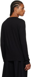 Dries Van Noten Black Crewneck Long Sleeve T-Shirt