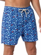 MC2 Saint Barth Comfort Light Classic Stretch Swim Shorts With Fishes Print