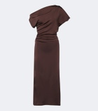 Tove Sora gathered satin midi dress