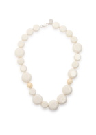 Sapir Bachar Carved Coral Sterling Silver Necklace - White - One Size