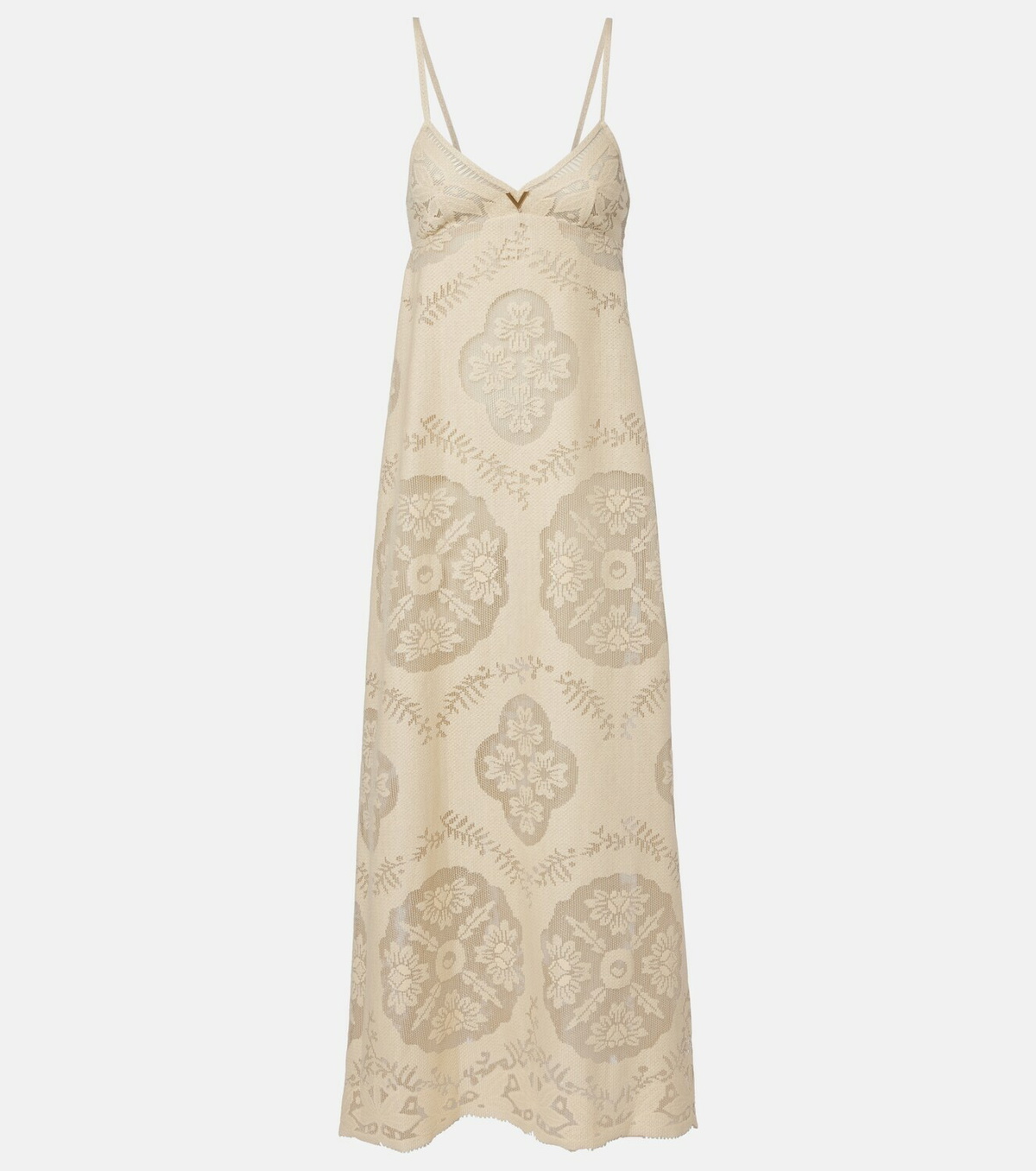 Valentino VGold floral cotton-blend maxi dress